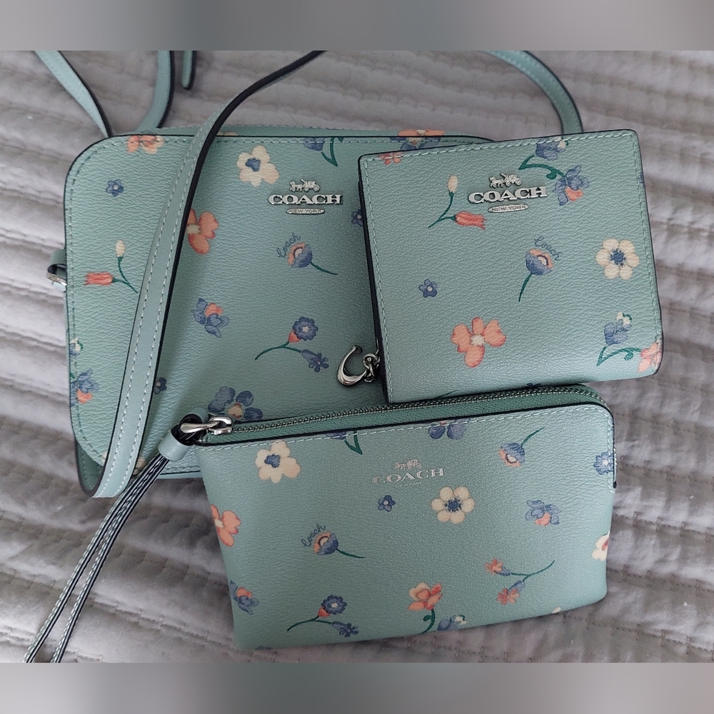 Coach Mystic Floral Mini Camera Bag, Wallet, and Wristlet